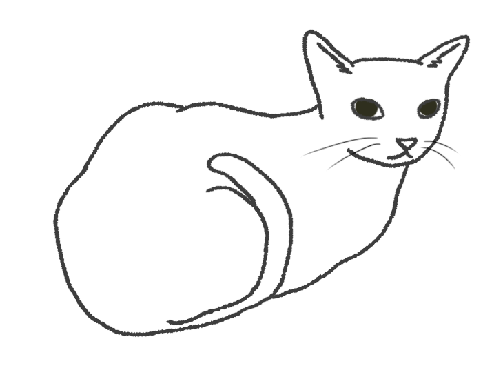 猫イラスト素材 後ろ向きのリアル系猫のイラスト ねこオンリーイラスト素材サイト いらすとねこもり